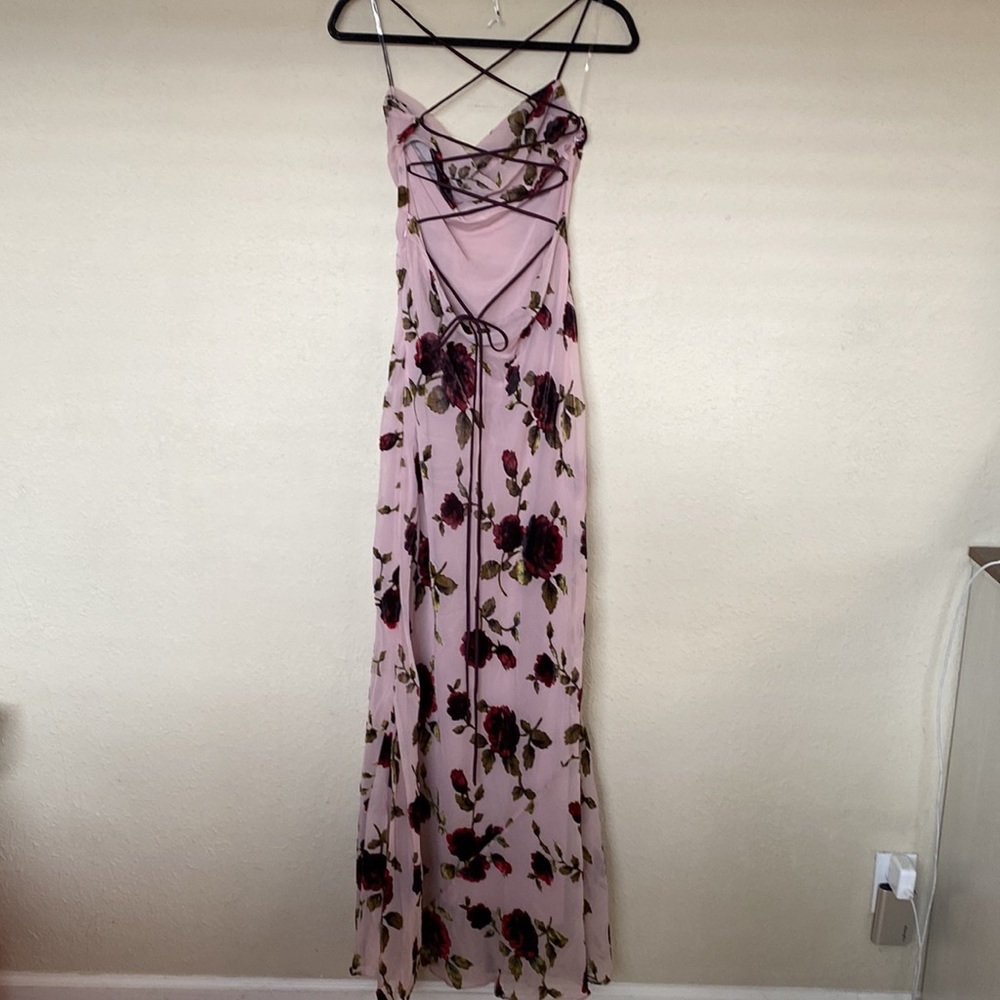 HOUSE OF CB 'Serena' Pink Devore Maxi Dress NWOT size M - Picture 15 of 16